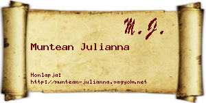 Muntean Julianna névjegykártya